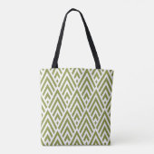 Trendy Olive Green Monogram Arrow Diamond Pattern Tote Bag (Achterkant)