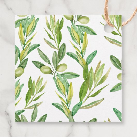 Trendy Olive Oil Wedding Bedankjes Labels (Achterkant)