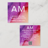 *~* Trendy Ombre Abstract Artsy QR LOGO PHOTO Vierkante Visitekaartje (Voorkant / Achterkant)