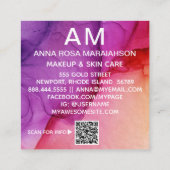 *~* Trendy Ombre Abstract Artsy QR LOGO PHOTO Vierkante Visitekaartje (Achterkant)