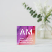 *~* Trendy Ombre Abstract Artsy QR LOGO PHOTO Vierkante Visitekaartje (Staand voorkant)