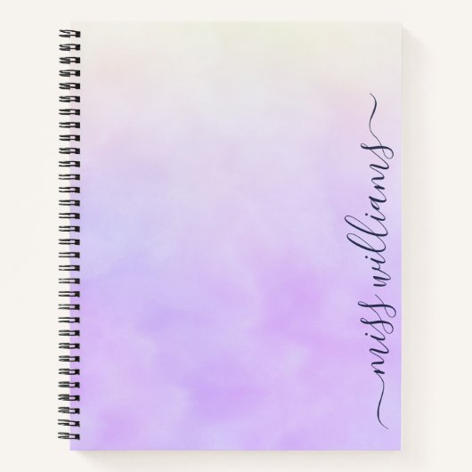 Trendy Ombre Calligraphy Monogram Journal Notitieboek (Voorkant)