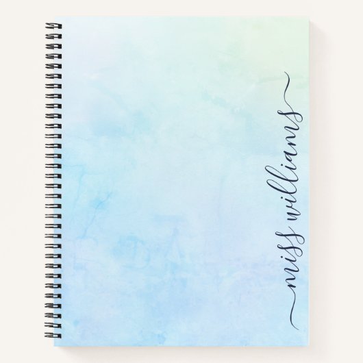 Trendy Ombre Calligraphy Monogram Journal Notitieboek (Voorkant)