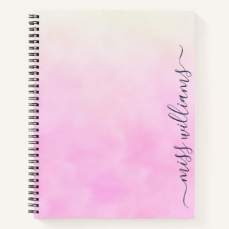 Trendy Ombre Calligraphy Monogram Journal Notitieboek