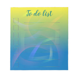 Trendy Ombre Geel aan Blauw Abstract om Lijst te d Notitieblok