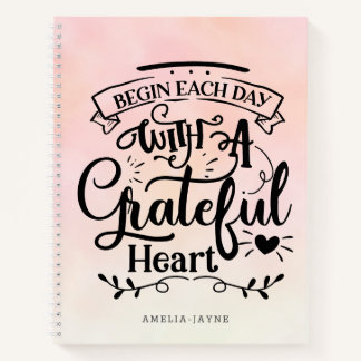 Trendy Ombre Grateful Heart Gratitude Journal Notitieboek