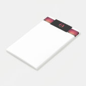 Trendy ombre kleurrijk ontwerp monogram post-it® notes (Schuin)