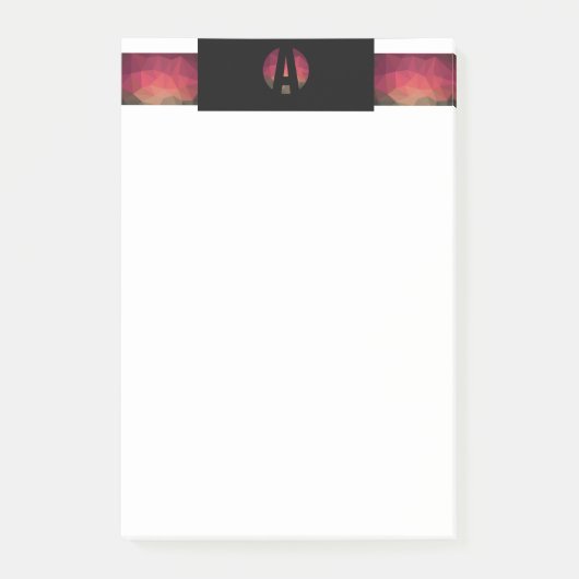 Trendy ombre kleurrijk ontwerp monogram post-it® notes (Voorkant)