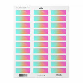 Trendy Ombre Rainbow Gradiënt Scripted Design Etiket (Full Sheet)