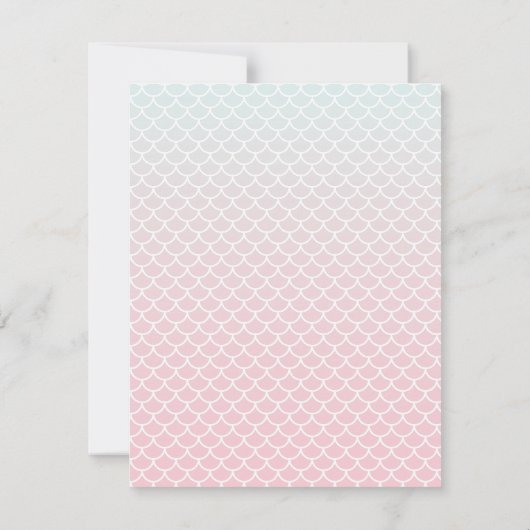 Trendy Ombre Zeemeermin Tail Girls Verjaardagsfees Kaart (Achterkant)