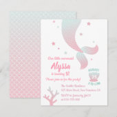 Trendy Ombre Zeemeermin Tail Girls Verjaardagsfees Kaart (Voorkant / Achterkant)