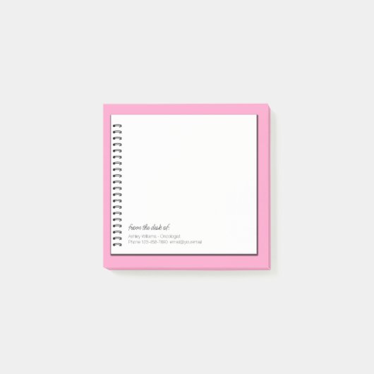 Trendy Oncoloog Faux Spiral Paper Monogram Opmerki Post-it® Notes (Voorkant)