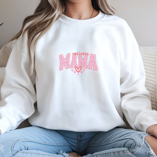 Trendy One Loved Mama Print Sweatshirt