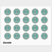 Trendy onechte koperfolie frame turquoise tekst br ronde sticker (Vel)