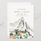 Trendy online berg save the date (Voorkant / Achterkant)