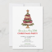 Trendy ontwerp kerstboom feestelijke uitnodiging (Voorkant)