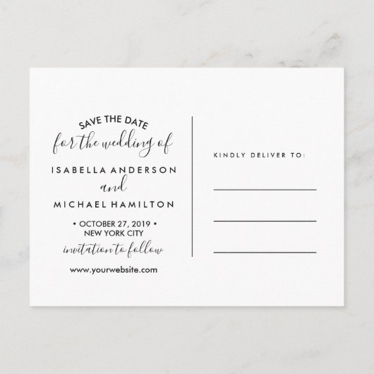 TRENDY ONZE AVONTUUR FOTO BRUILOFT SAVE THE DATE AANKONDIGINGSKAART (Achterkant)