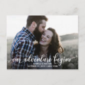 TRENDY ONZE AVONTUUR FOTO BRUILOFT SAVE THE DATE AANKONDIGINGSKAART (Voorkant)