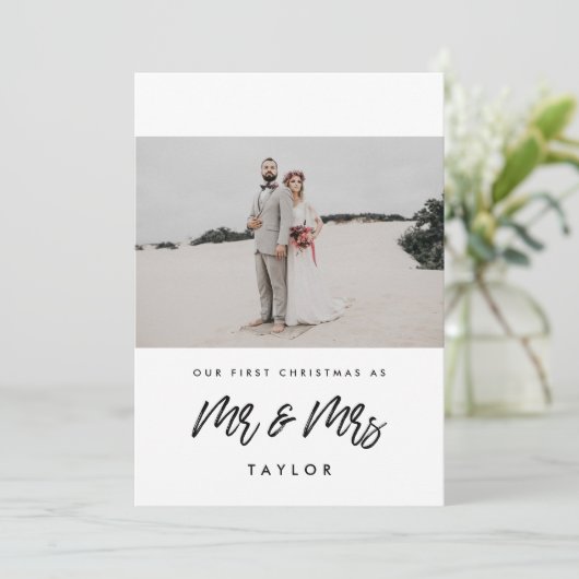 Trendy Onze eerste kerst als meneer en mevrouw Fot Kaart (Staand voorkant)