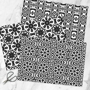 Trendy Op Art Chic Black & White Geometric Pattern Inpakpapier Vel