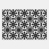 Trendy Op Art Chic Black & White Geometric Pattern Inpakpapier Vel (Voorkant 3)