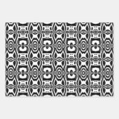 Trendy Op Art Chic Black & White Geometric Pattern Inpakpapier Vel (Voorkant 2)