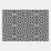 Trendy Op Art Chic Black & White Geometric Pattern Inpakpapier Vel (Voorkant)