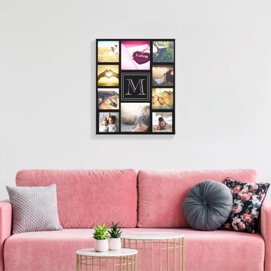 Trendy op maat gemaakte fotocollage canvas afdruk (Insitu (Woonkamer))