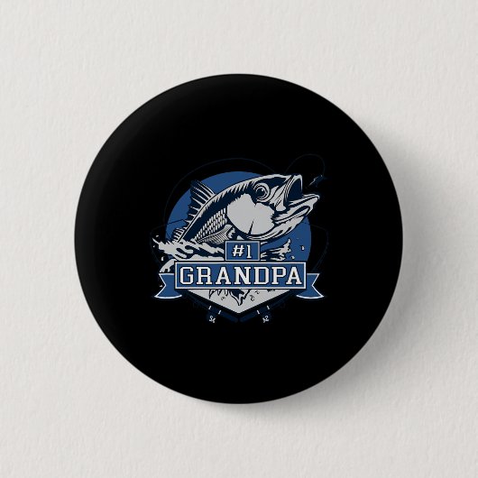 Trendy Opa Vislogo Nummer 1 Ronde Button 5,7 Cm (Voorkant)