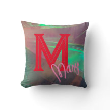 Trendy opaal gooien kussen monogram cadeau