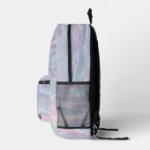 Trendy Opal Iridescent Holographic School Backpack Bedrukte Rugzak (Rechts)