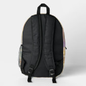 Trendy Opal Iridescent Holographic School Backpack Bedrukte Rugzak (Achterkant)