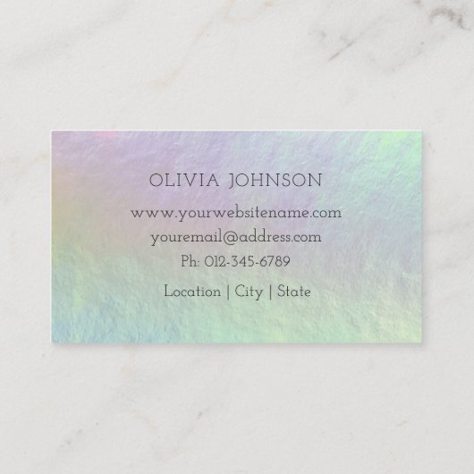 Trendy Opal Stone Holographic Visitekaartje (Achterkant)