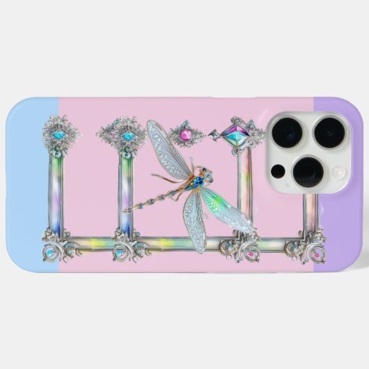 Trendy Opalescent Dragonfly iPhone 15 Pro Max Hoes (Achterkant (horizontaal))