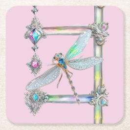 Trendy Opalescent Dragonfly Paper Onderzetter