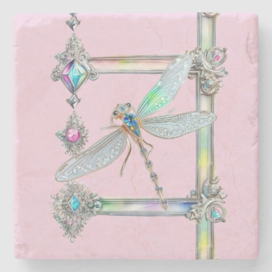 Trendy Opalescent Dragonfly Stone Onderzetter (Voorkant)