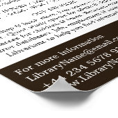 Trendy Open Boek, Bibliotheek Adverteren Poster (Hoek)