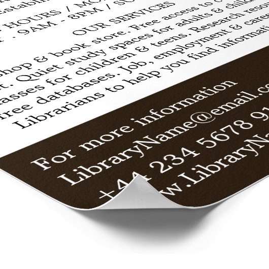 Trendy Open Boek, Bibliotheek Adverteren Poster (Hoek)