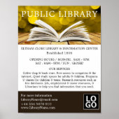 Trendy Open Boek, Bibliotheek Adverteren Poster (Voorkant)