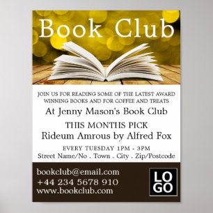 Trendy Open Book, Book Club Adverteren Poster