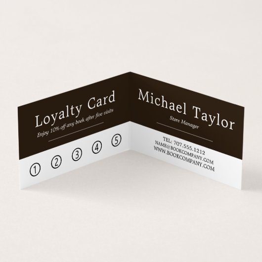 Trendy Open Book, Book Store Gedetailleerde Loyalt Visitekaartje (Binnen)