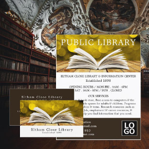 Trendy Open Book, Library Adverteren Flyer