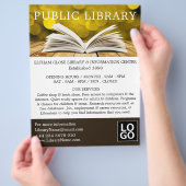 Trendy Open Book, Library Adverteren Flyer (Hand)