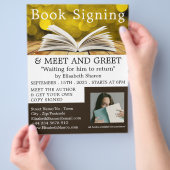 Trendy Open Book, Writers Book Signing Adverteren Flyer (Hand)