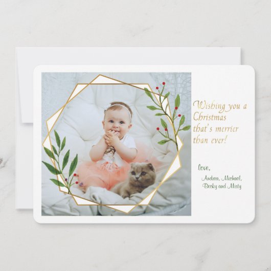Trendy Open Frame Foto Vakantiekaart Kaart (Voorkant)