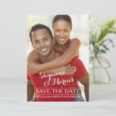 Trendy Opslaan van de datum Aangepaste foto Templa Save The Date (Staand voorkant)