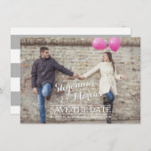 Trendy Opslaan van de datum Horizontale foto Templ Save The Date (Voorkant / Achterkant)