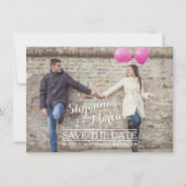 Trendy Opslaan van de datum Horizontale foto Templ Save The Date (Voorkant)