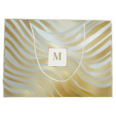 Trendy Opulent Gold en White Multi Pattered Groot Cadeauzakje (Achterkant)