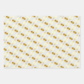 Trendy Opulent Gold en White Multi Pattered Inpakpapier Vel (Voorkant)